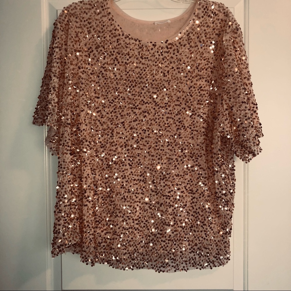 Pink Sequin Blouse